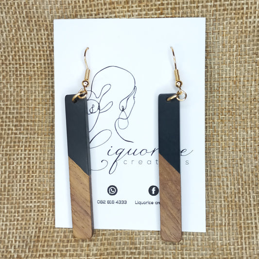 Maple and black wood earrings