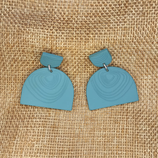 Textured turquoise Polymer clay earrings