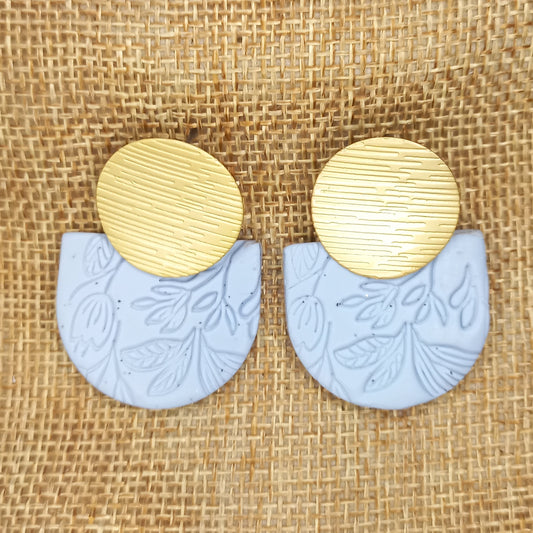 Soft blue textured Polymer clay earrings