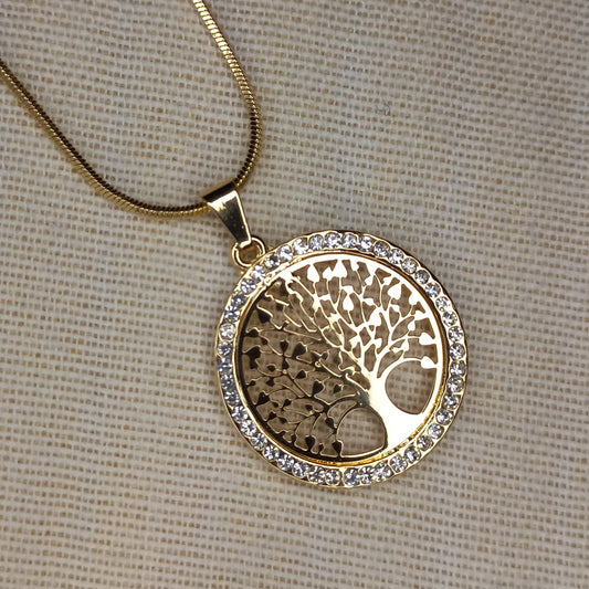 Gold plated tree of life necklace