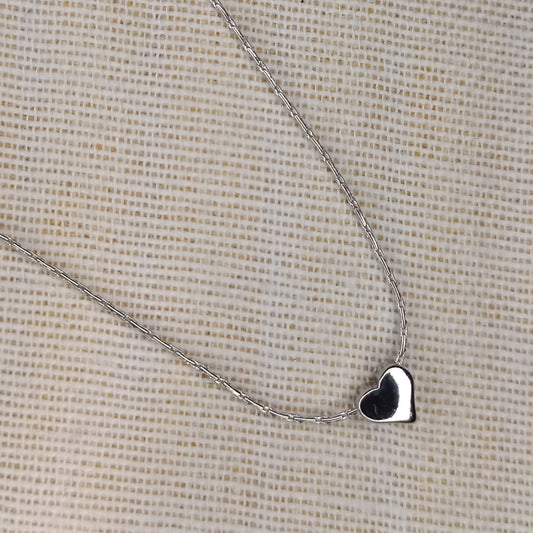 Silver colour heart necklace